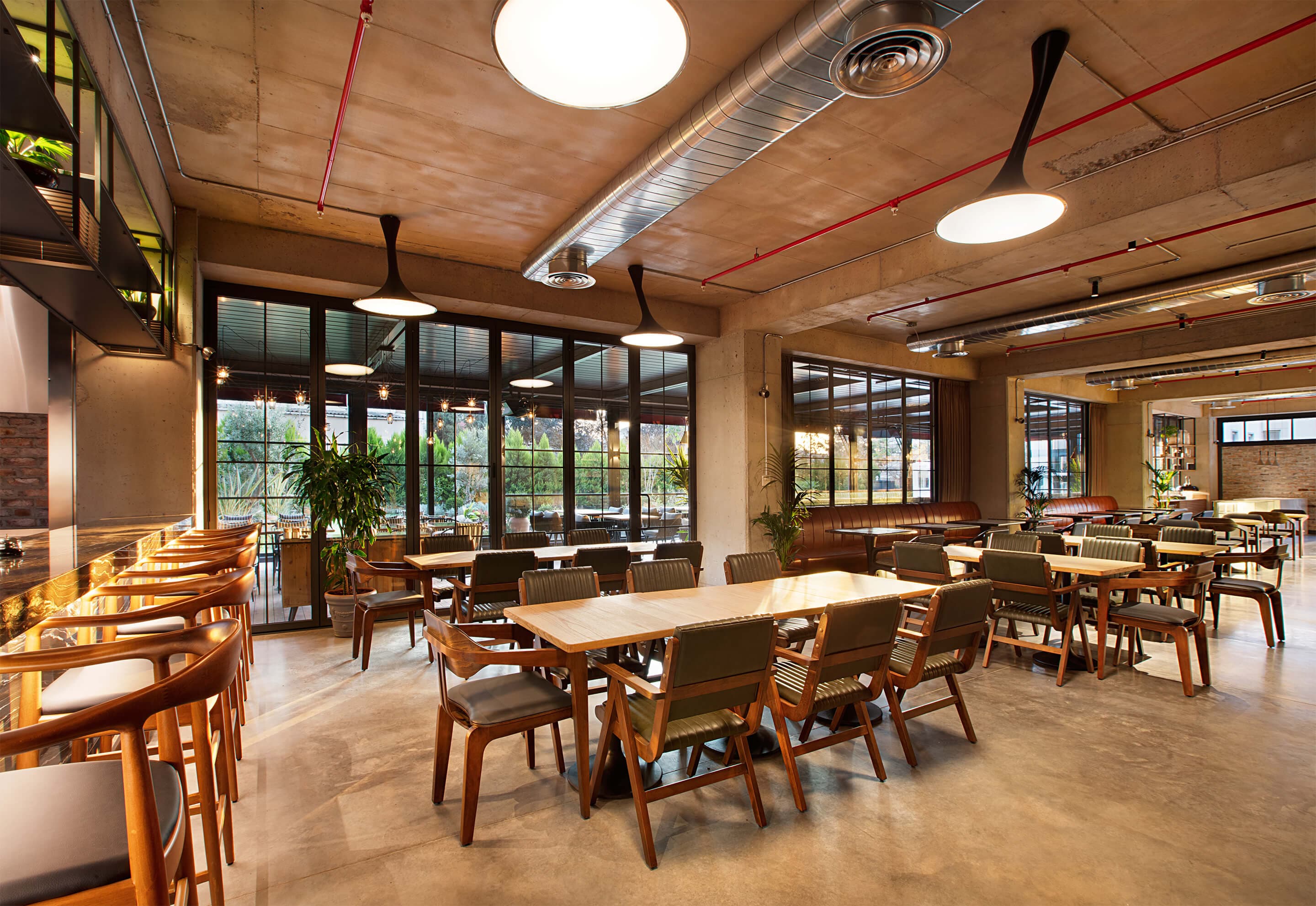 commercial glass enclosure interior wood deck 01