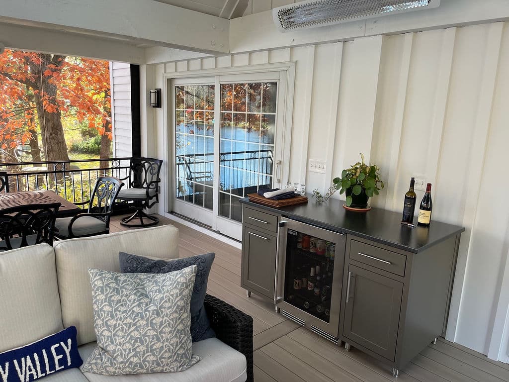OLD covered patio beverage station