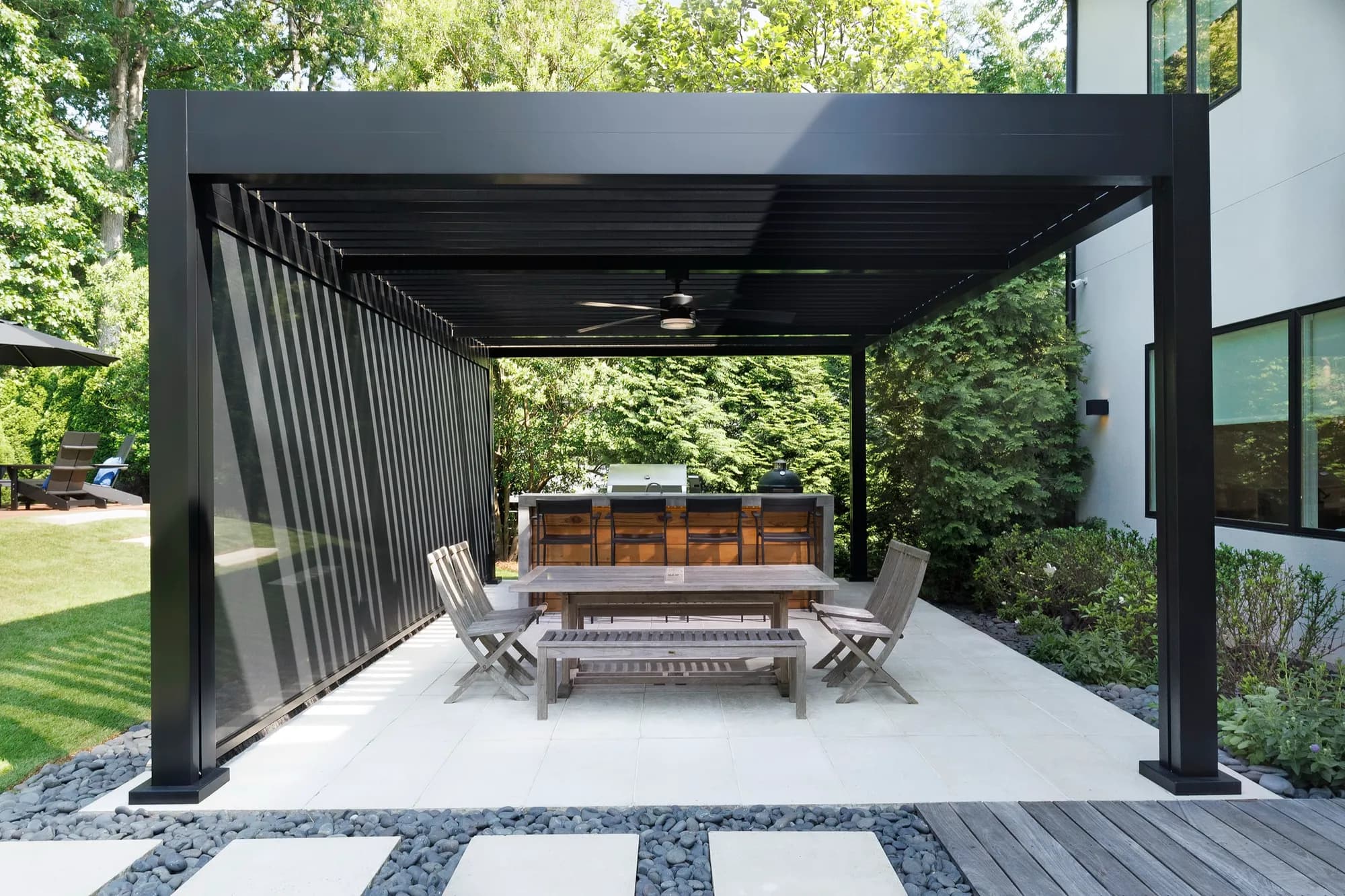 Motorized louvered pergola planned for a Barrington Illinois estate patio
