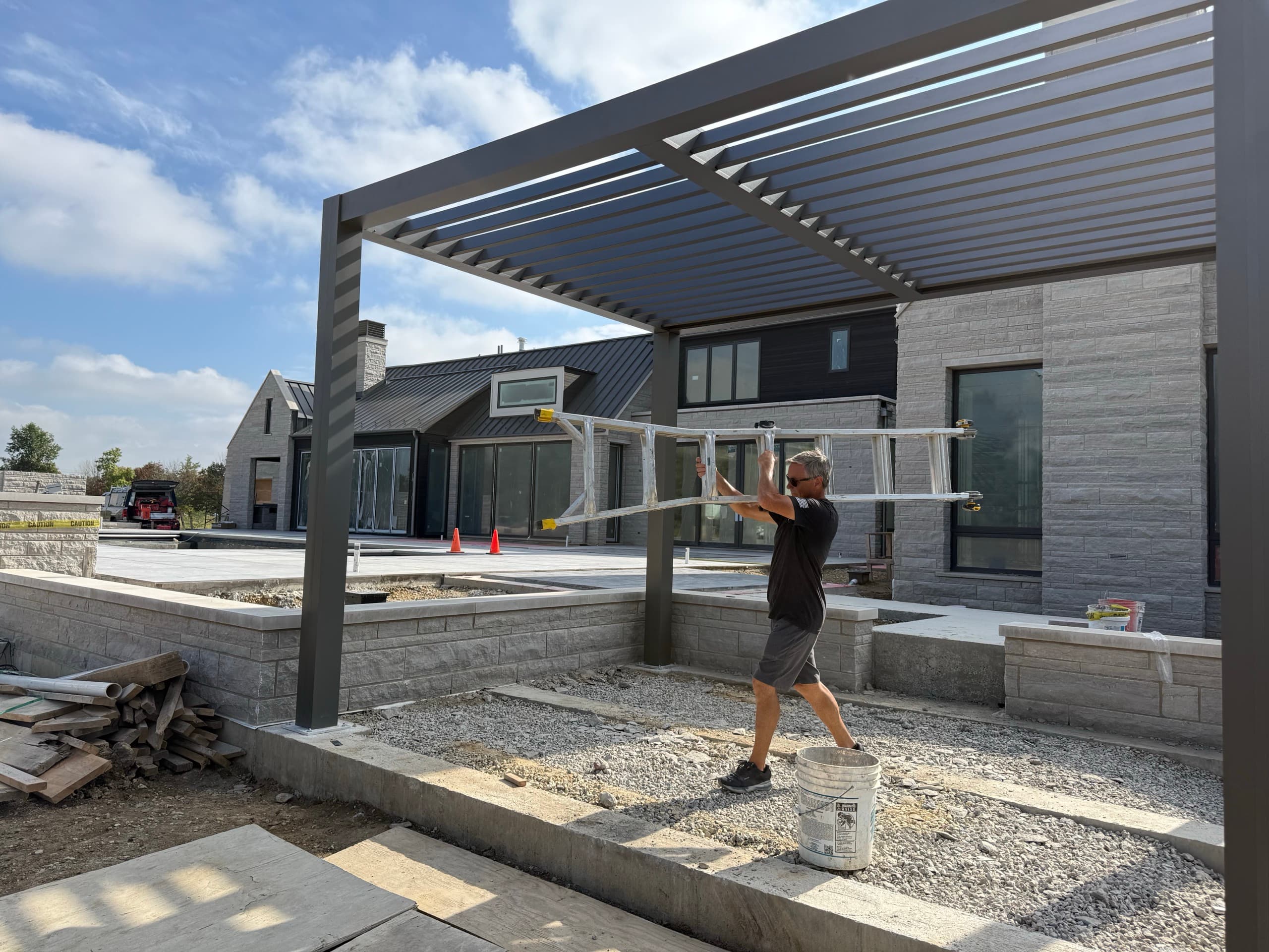 Greco louvered pergola project photo 2 in St. Charles, IL