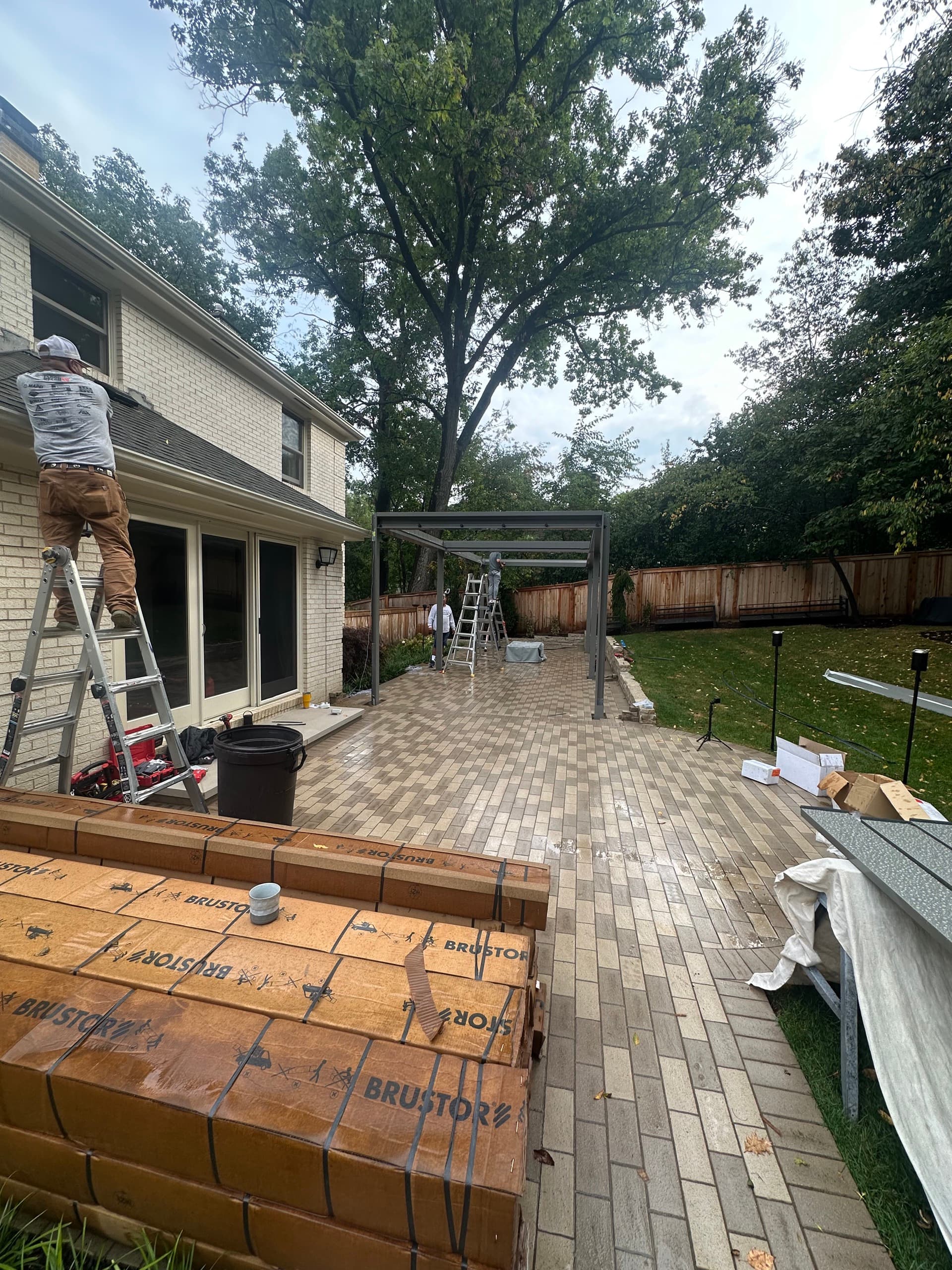 Crystal Lake louvered pergola structure detail