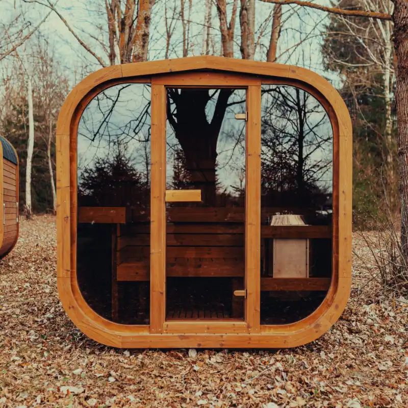 Outdoor sauna detail