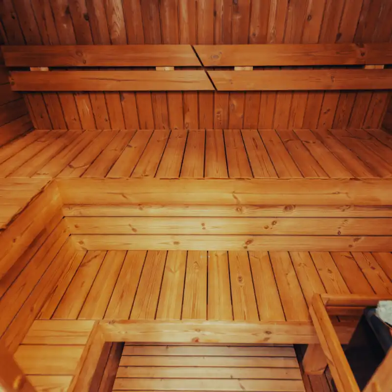 Large outdoor sauna cabin